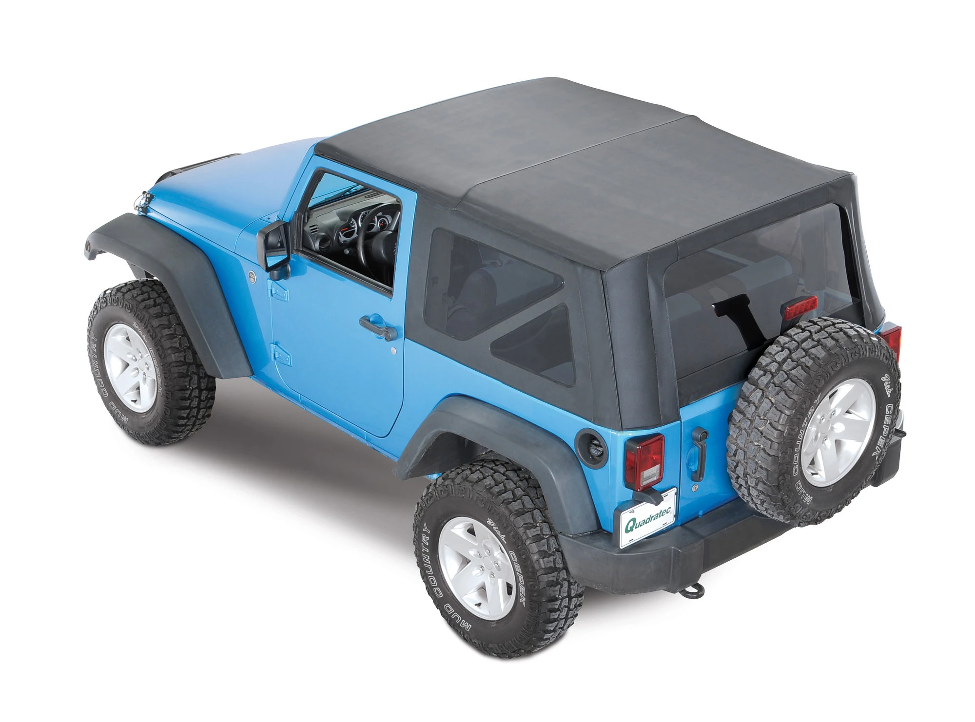 QuadraTop Premium Sailcloth Replacement Soft Top in Black Diamond for 13-18 Jeep Wrangler JK 2 Door