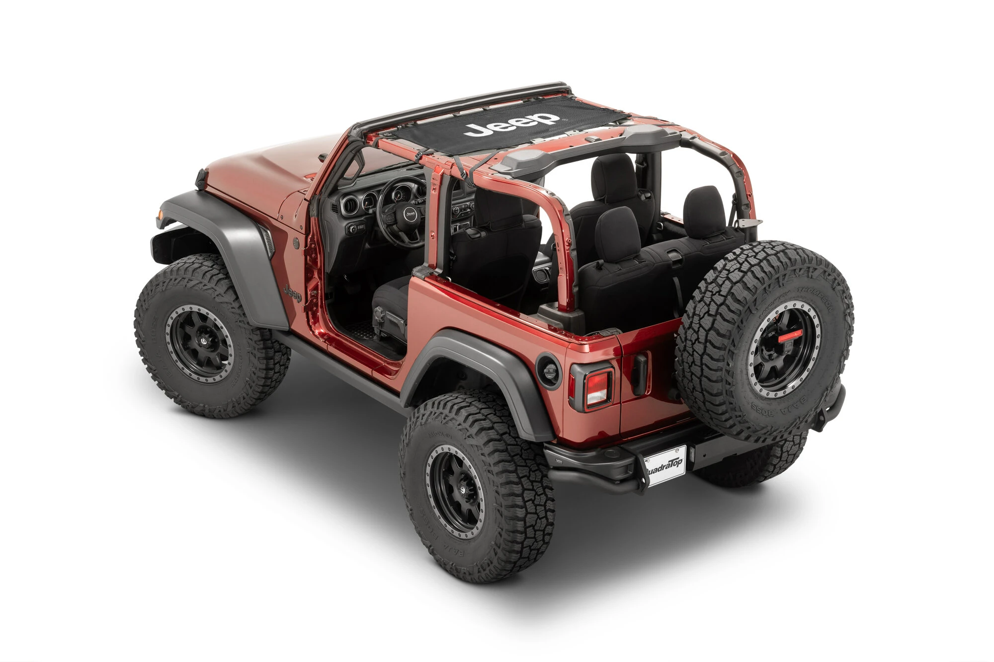 QuadraTop Jeep Licensed Freedom Mesh Bimini Top - Front & Rear (Plus) for 18-26 Jeep Wrangler JL Unlimited 4-Door