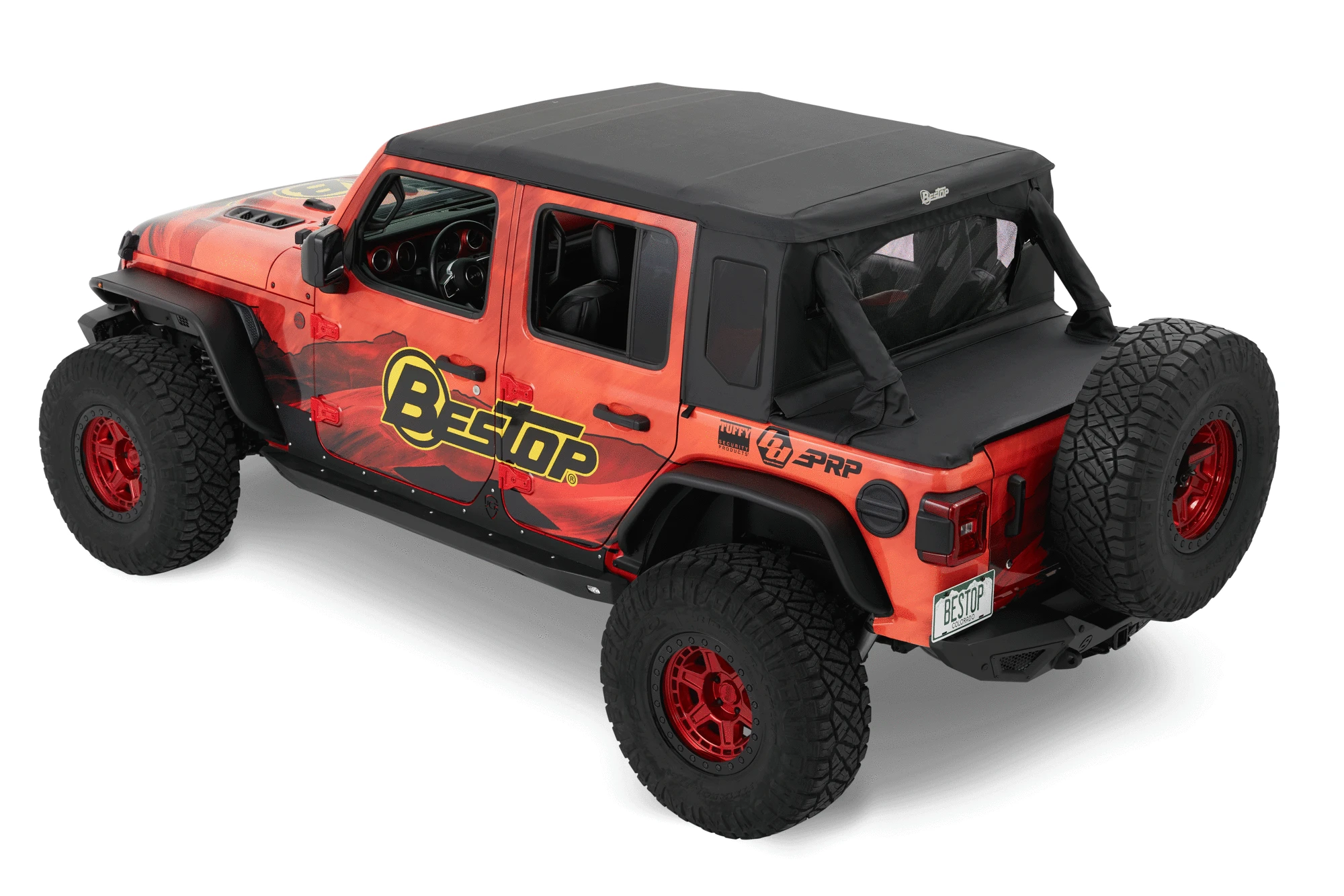 Bestop 80100-35 Trektop Halftop in Black Diamond Material for 18-23 Jeep Wrangler JL Unlimited with Bestop Trektop