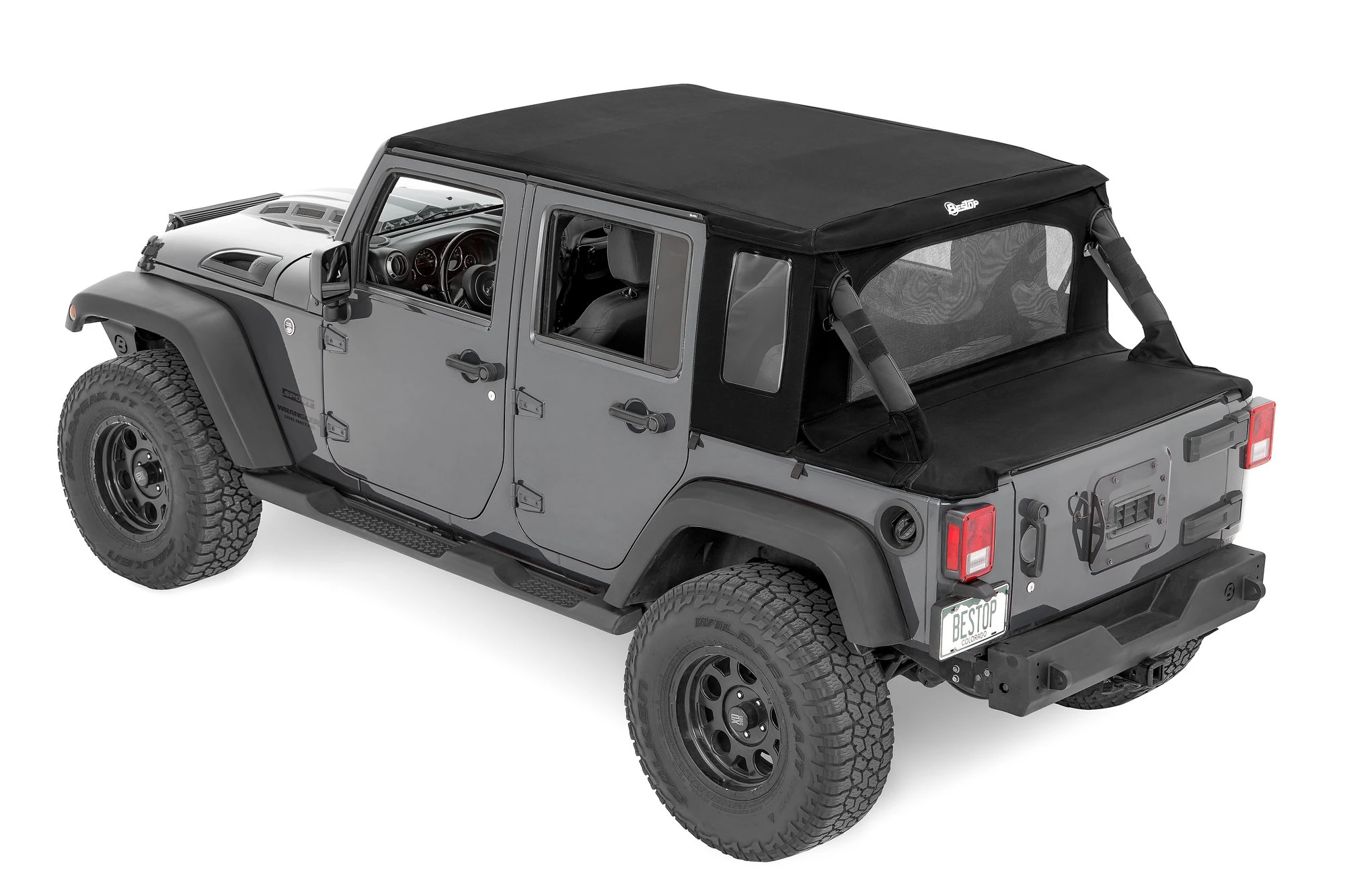 Bestop 53901-17 Trektop Halftop in Twill Material for 07-18 Jeep Wrangler JK Unlimited