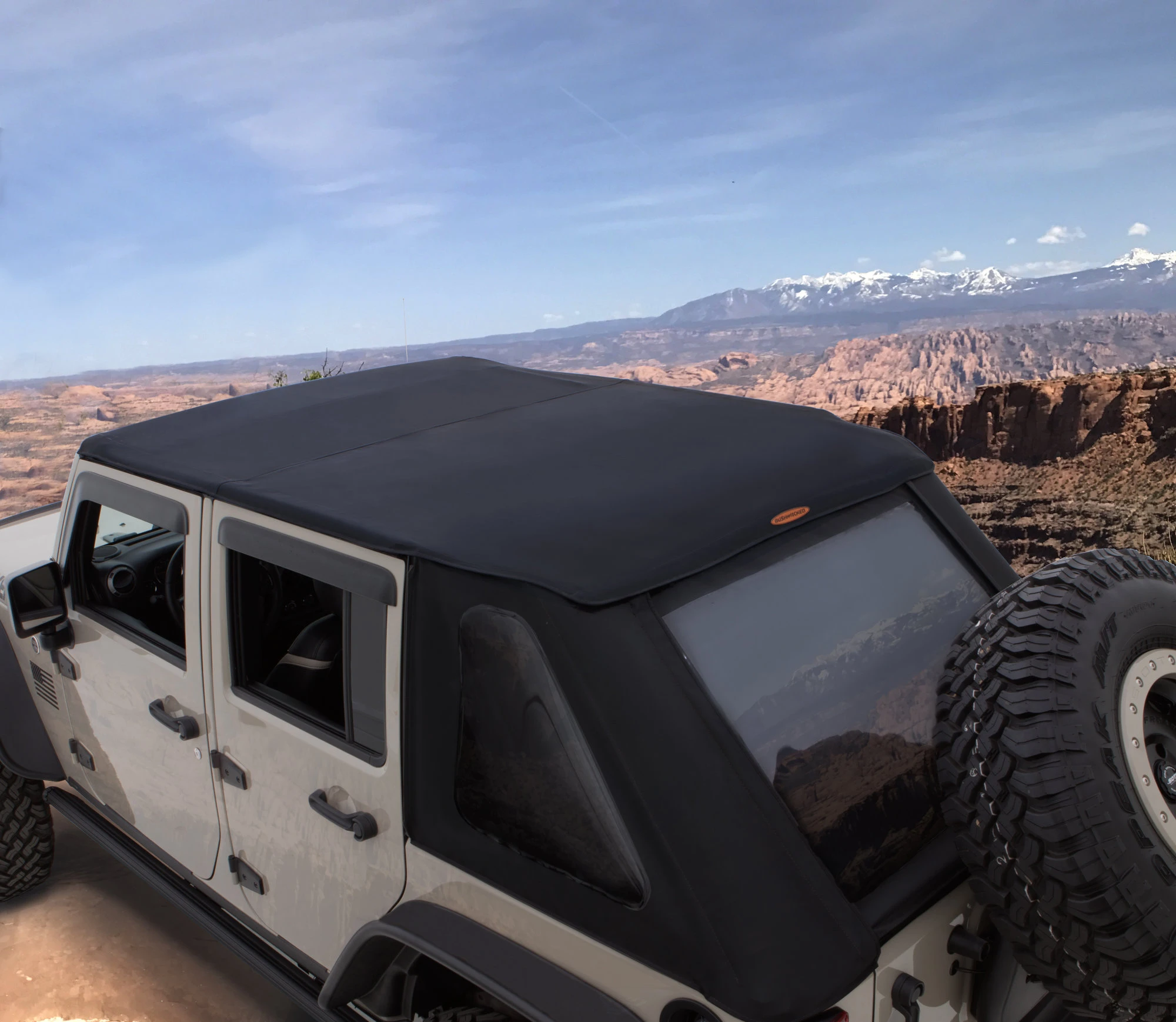 Bushwacker 14935 Trail Armor Twill Fast Back Soft Top for 07-18 Jeep Wrangler JK 2 Door