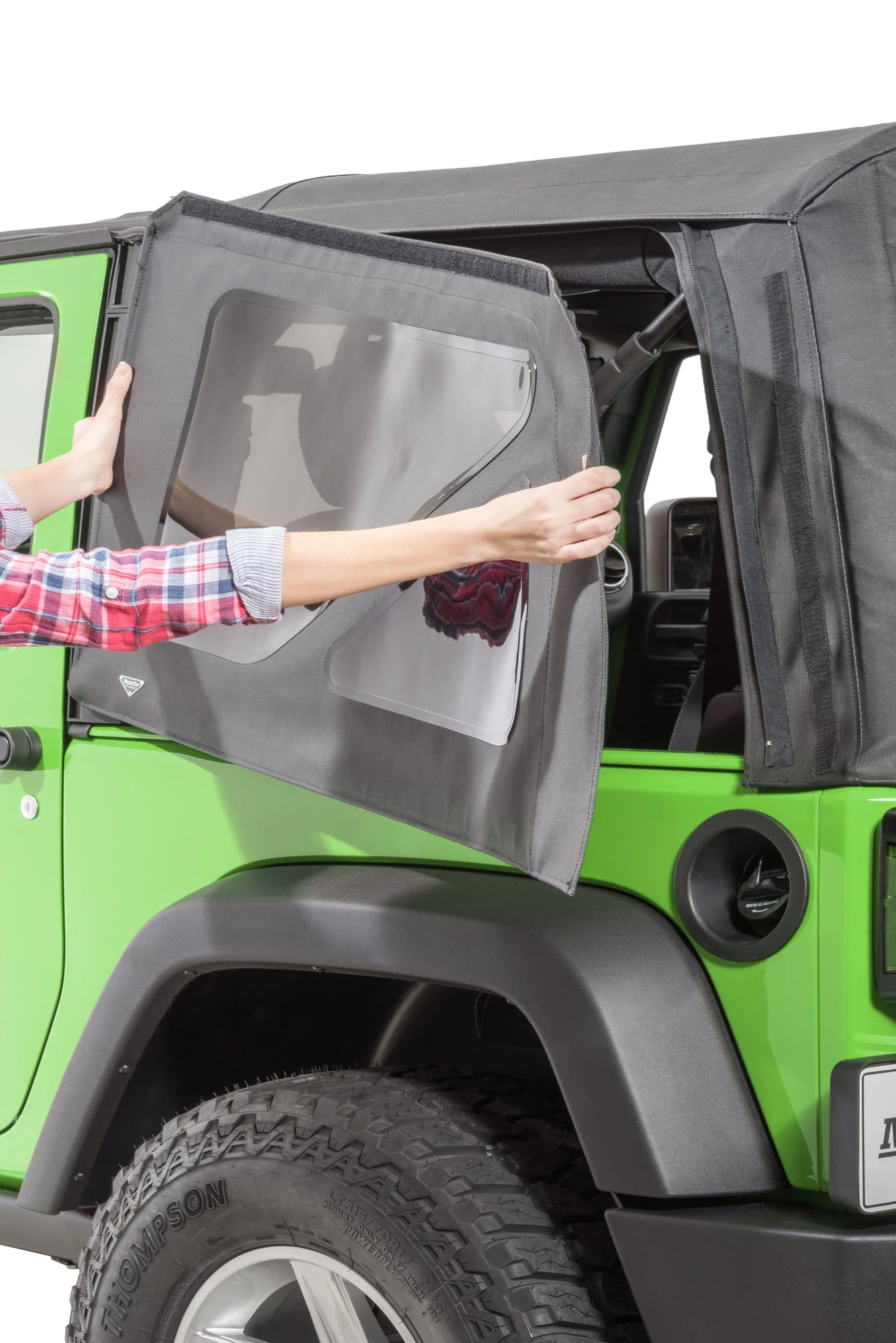 MasterTop 16020835 Replacement Rear Quarter Window Kit for 07-18 Jeep Wrangler JK with Original Factory Mopar Soft Top