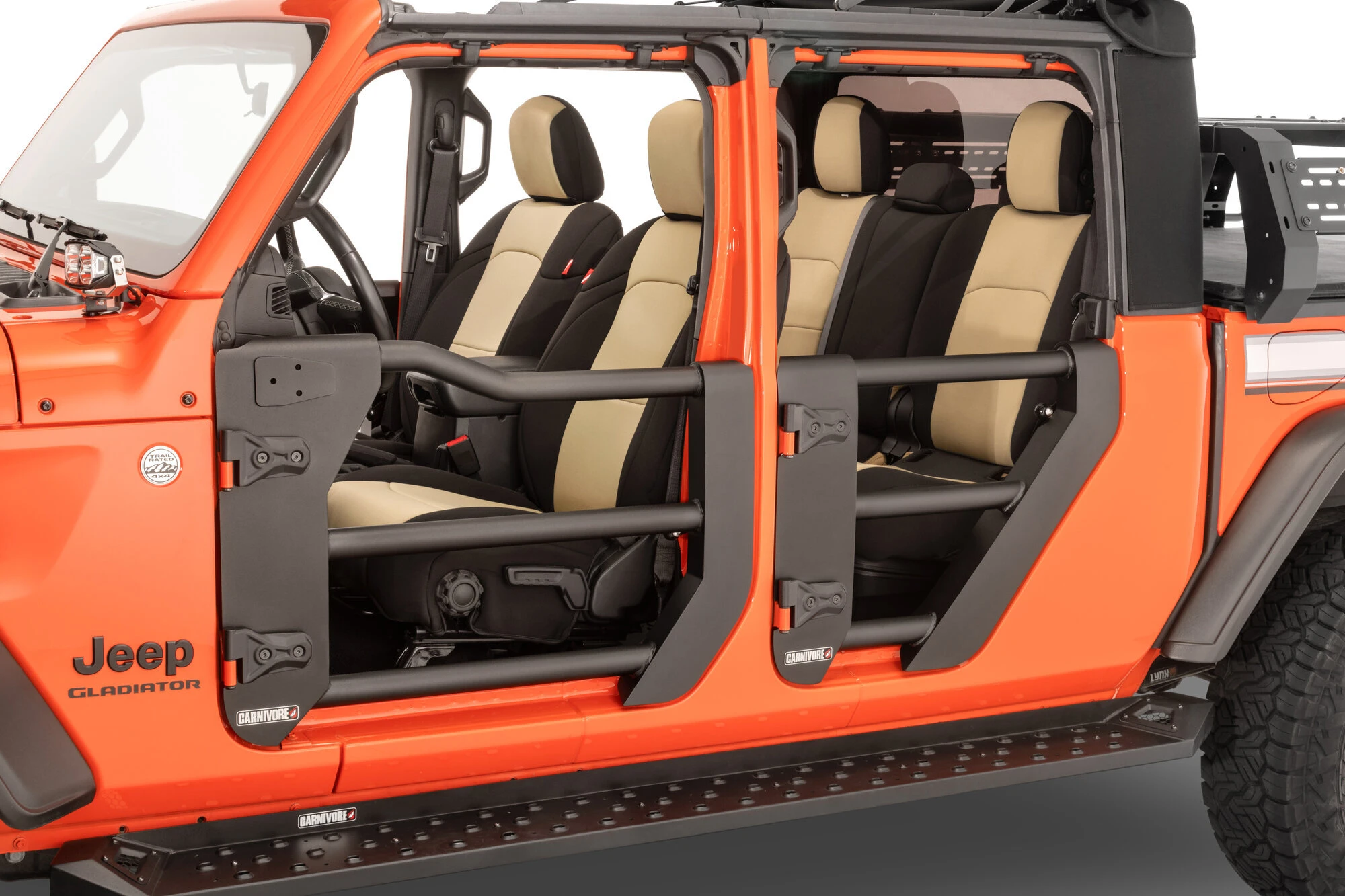 Carnivore Tube Doors Front and Rear for 18-26 Jeep Wrangler JL & Gladiator JT
