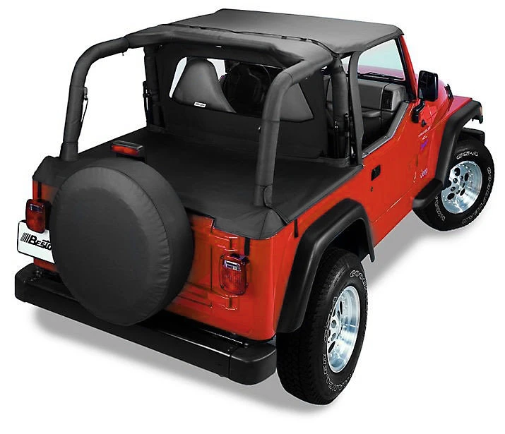 Bestop Header Bikini Top, Windjammer & Duster Deck Cover Combo for 03-06 Jeep Wrangler TJ with Factory Soft Top