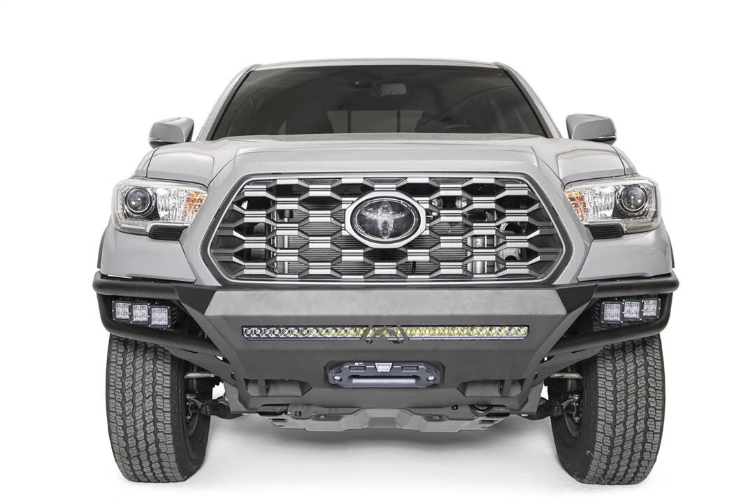 Fab Fours TB16-02-1 Hybrid Front Winch Bumper in Black with Pre-Runner for 16-23 Toyota Tacoma