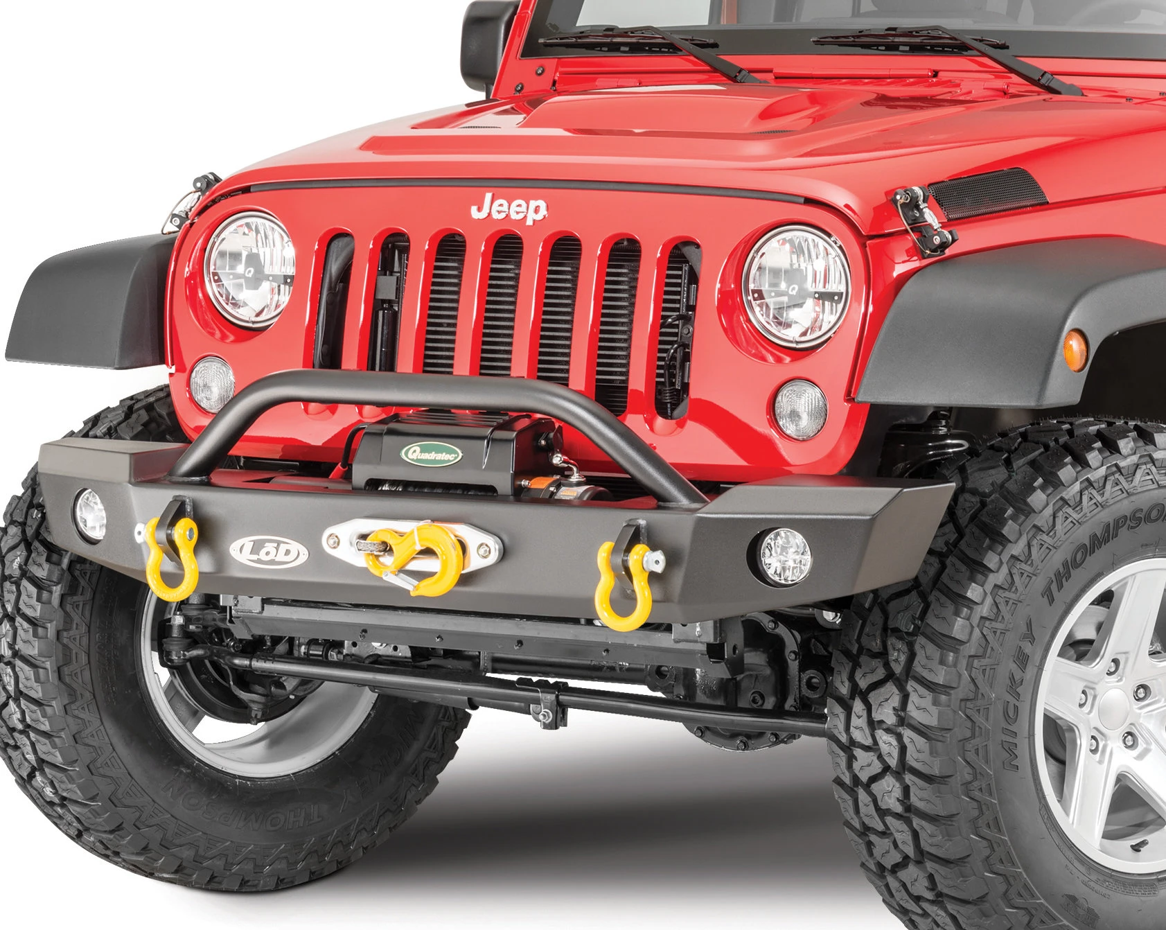 LoD Offroad JFB0747 Signature Series Mid-Width Front Winch Bumper with Bull Bar ( PowerPlant Winch only) for 07-18 Jeep Wrangler JK