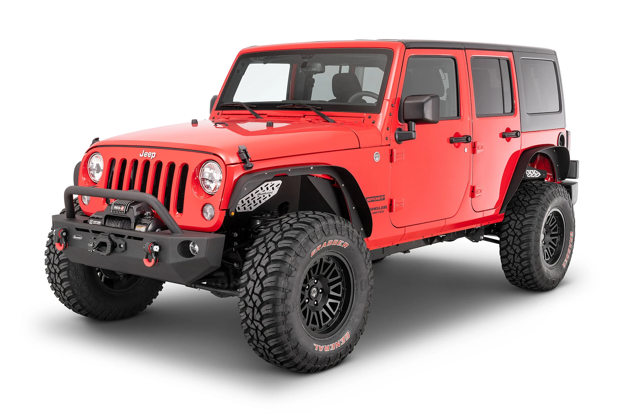 Quadratec Steel Slim Flat Fender Flares with Inner Liners for 07-18 Jeep Wrangler JK
