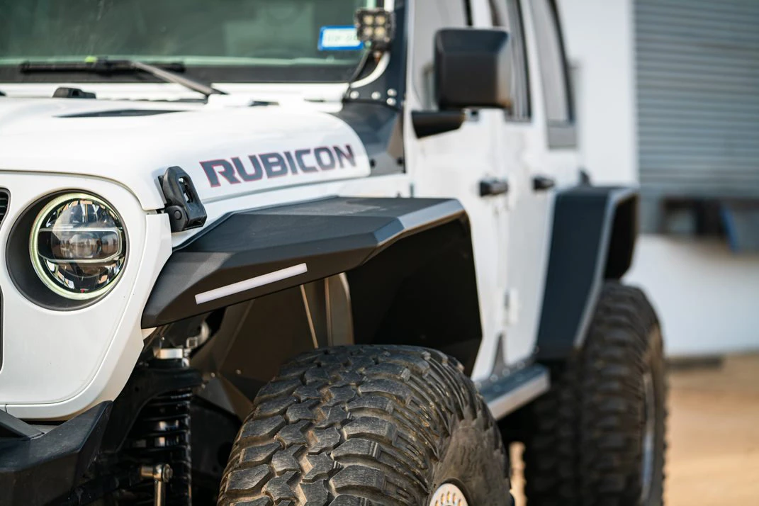 Road Armor 518AFFWB Stealth Steel Wide Fender Flares Front for 18-26 Jeep Wrangler JL & Gladiator JT