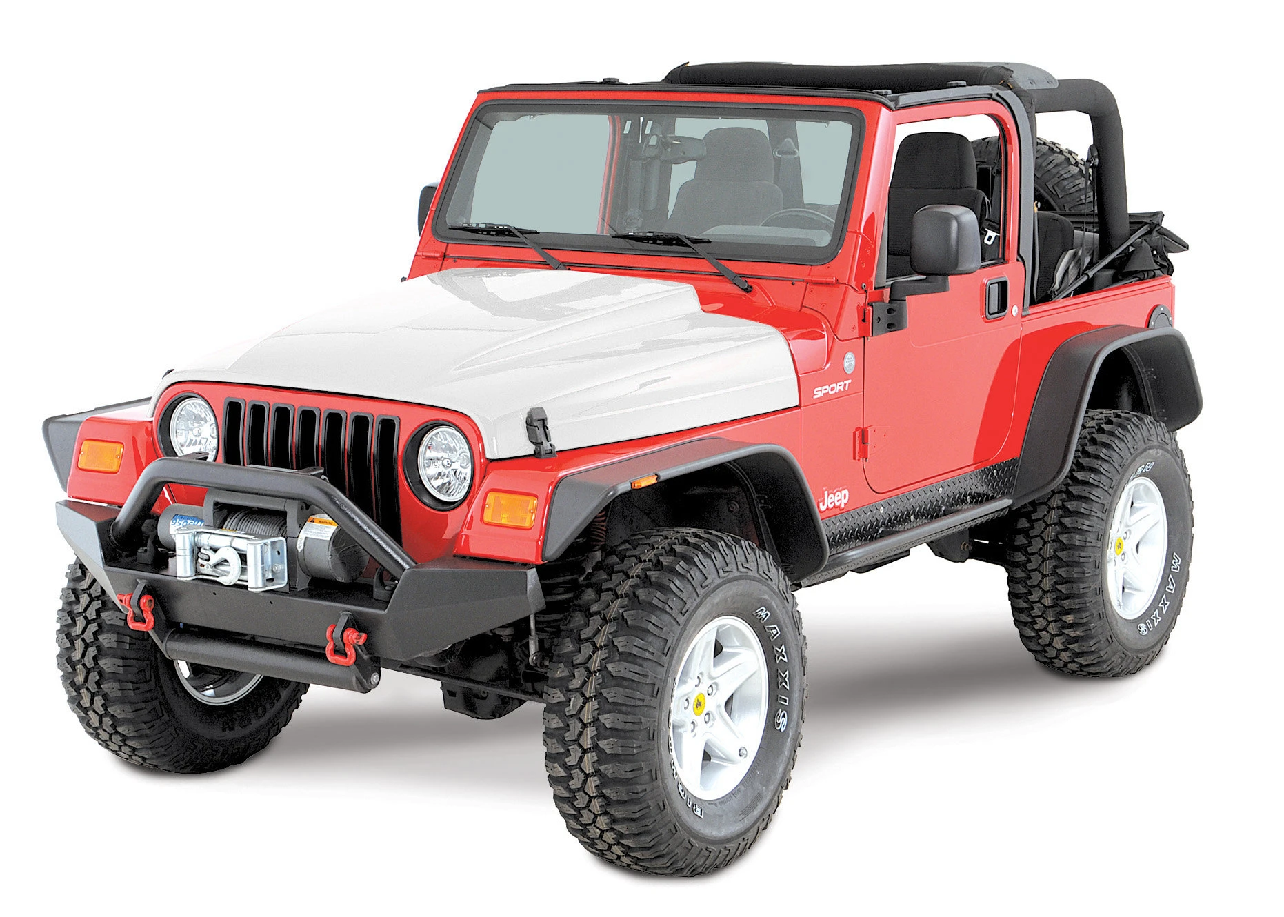 Cervini's Auto Design 1190 3" Cowl Induction Fiberglass Hood for 97-06 Jeep Wrangler TJ