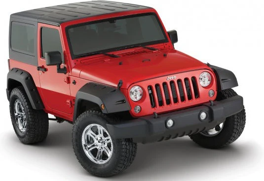 Bushwacker Factory Coverage 9.5" Width Pocket Style Fender Flares for 07-18 Jeep Wrangler JK 2 Door
