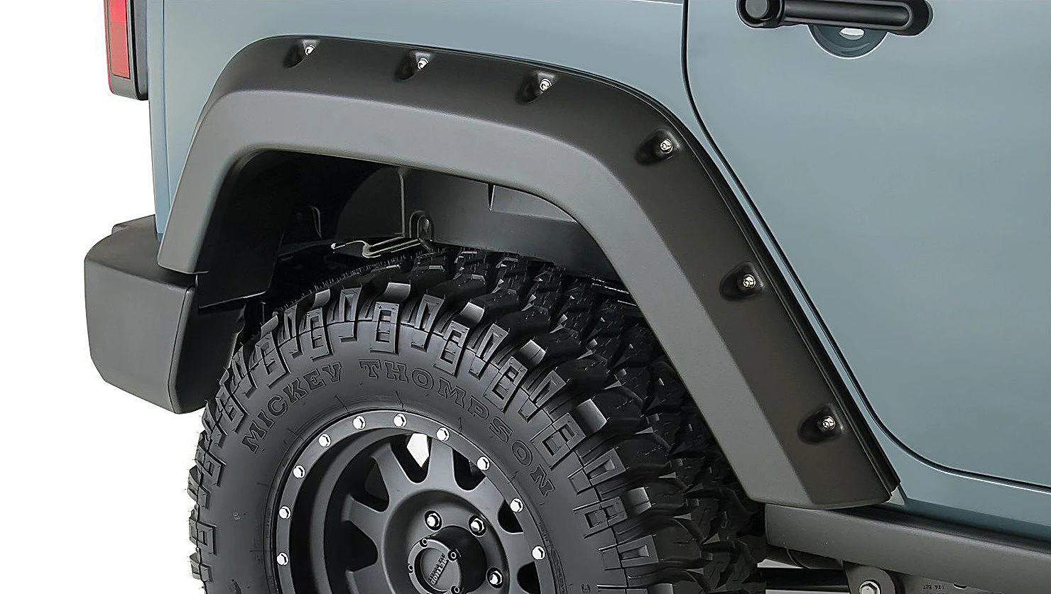 Bushwacker 10080-02 Factory Coverage 9.5" Width Rear Pocket Style Fender Flares for 07-18 Jeep Wrangler Unlimited JK 4 Door
