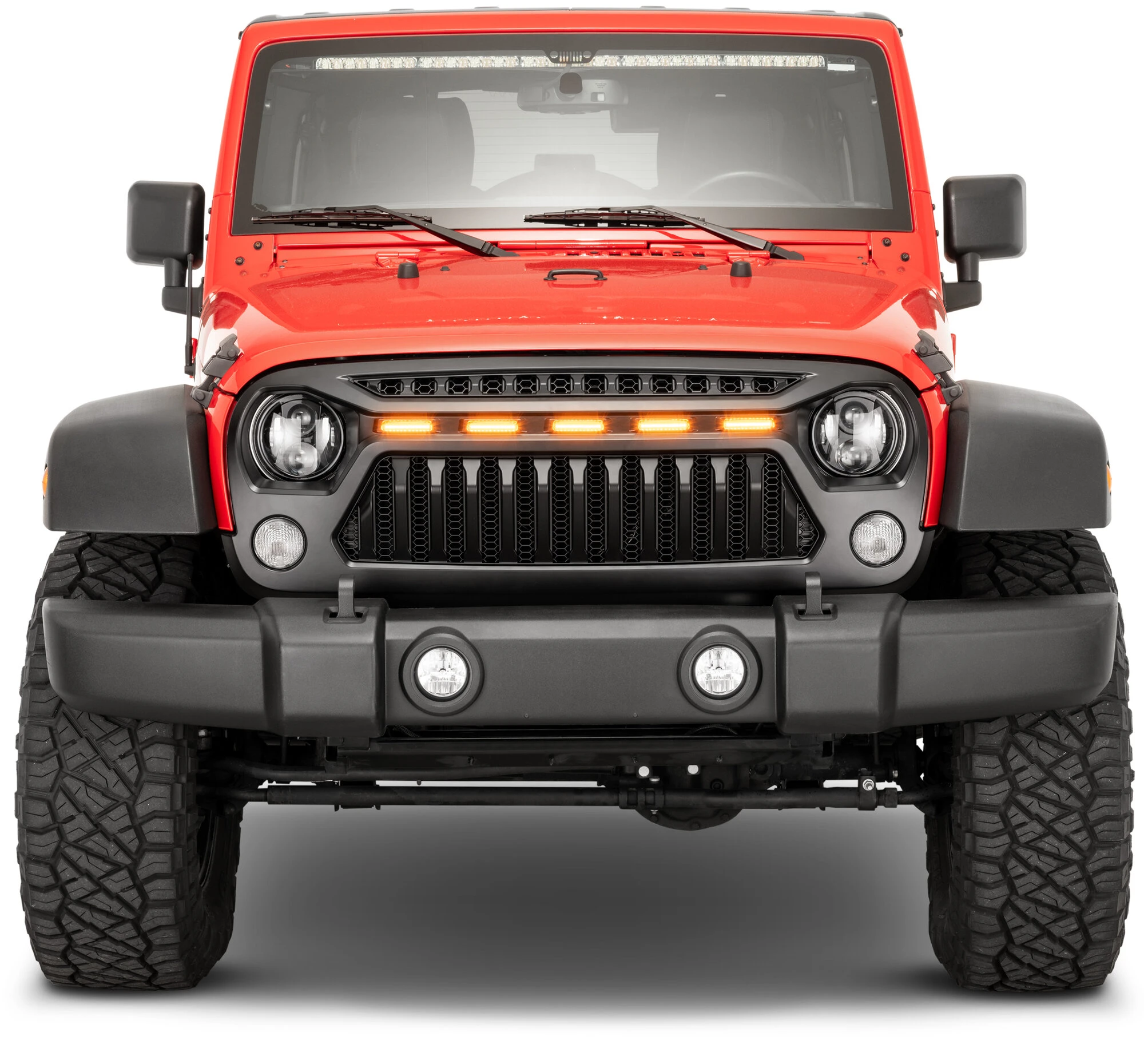 TACTIK Reef Shark Grille with LED Running Lights for 07-18 Jeep Wrangler JK