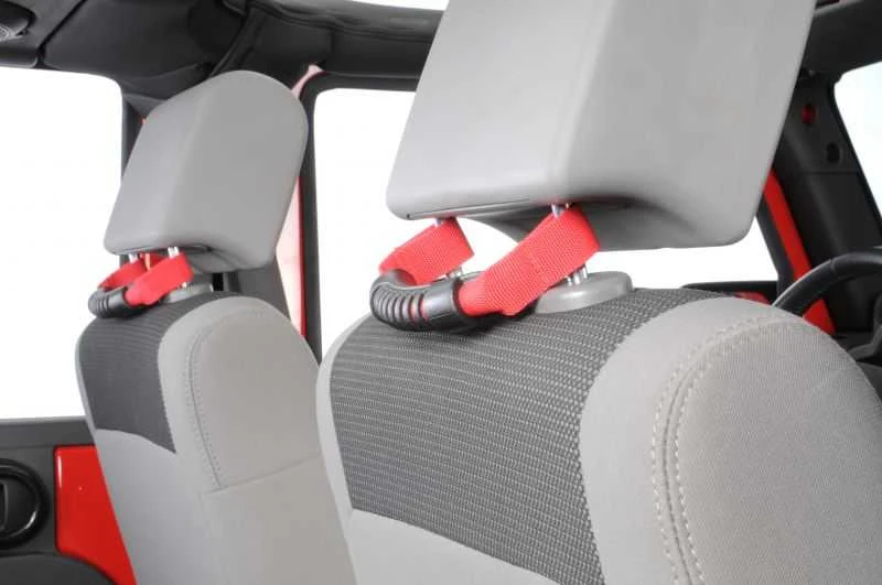 Rugged Ridge 13305.11 Rear Seat Grab Handles in Red for 07-23 Jeep Wrangler JL, JK & Gladiator JT