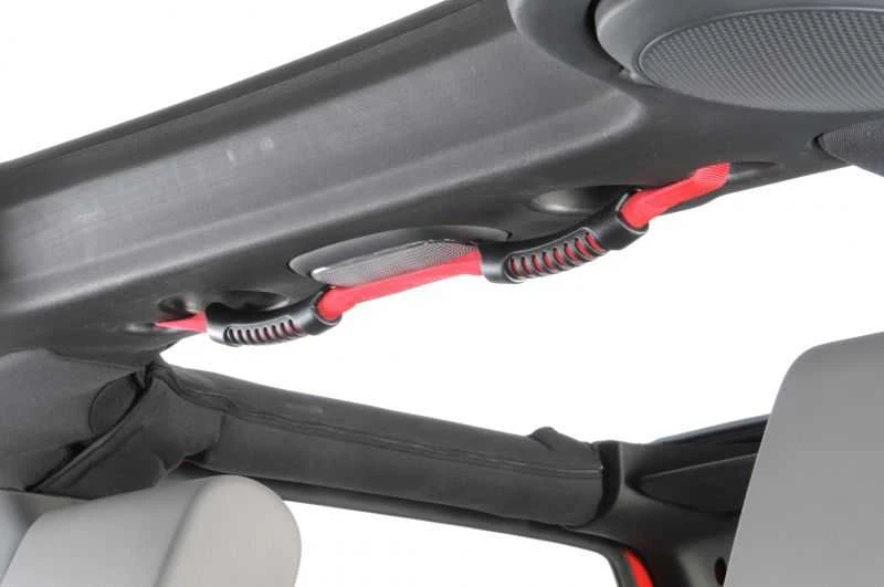 Rugged Ridge 13305.13 Center Roll Bar Dual Grab Handle in Red for 07-18 Jeep Wrangler JK