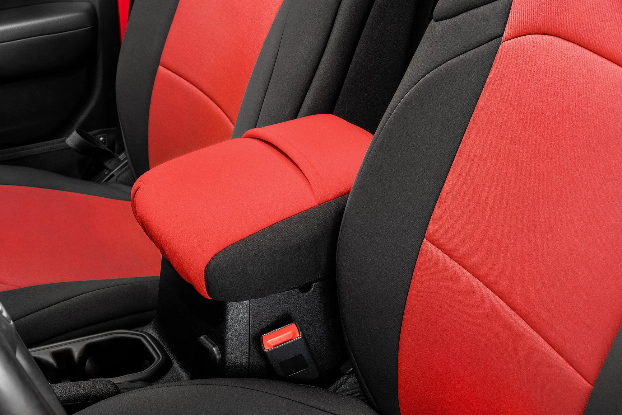 Diver Down Neoprene Console Lid Cover in Red for 18-26 Jeep Wrangler JL & Gladiator JT