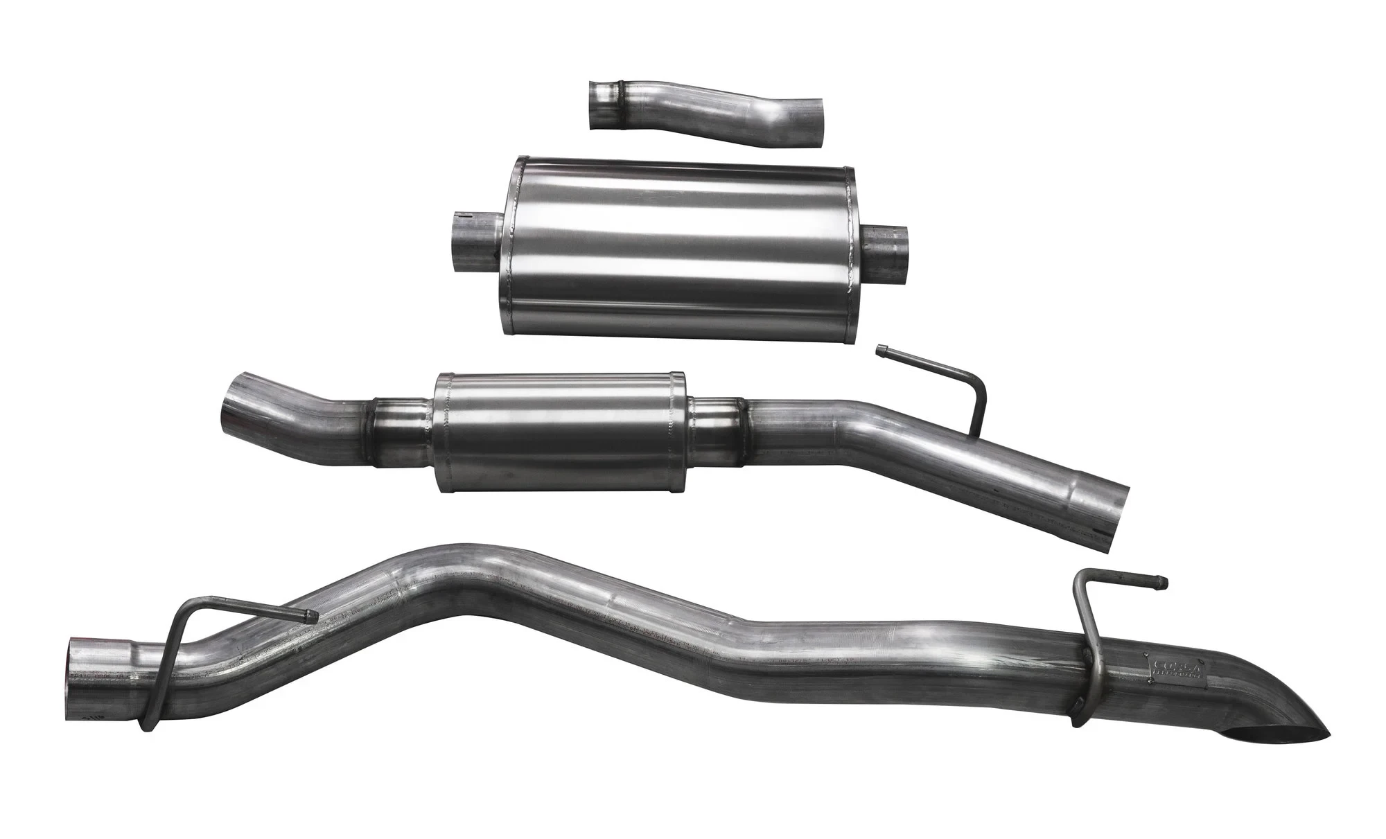 Corsa Performance 21060BLK Axle Back Exhaust System Sport Axle Back with Polished Black Tip for 20-26 Gladiator JT