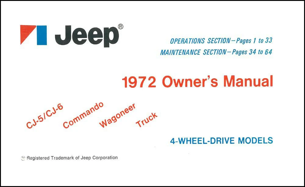 Bishko Automotive Literature Factory Authorized Owners Manuals 1976 CJ-5 & CJ-7