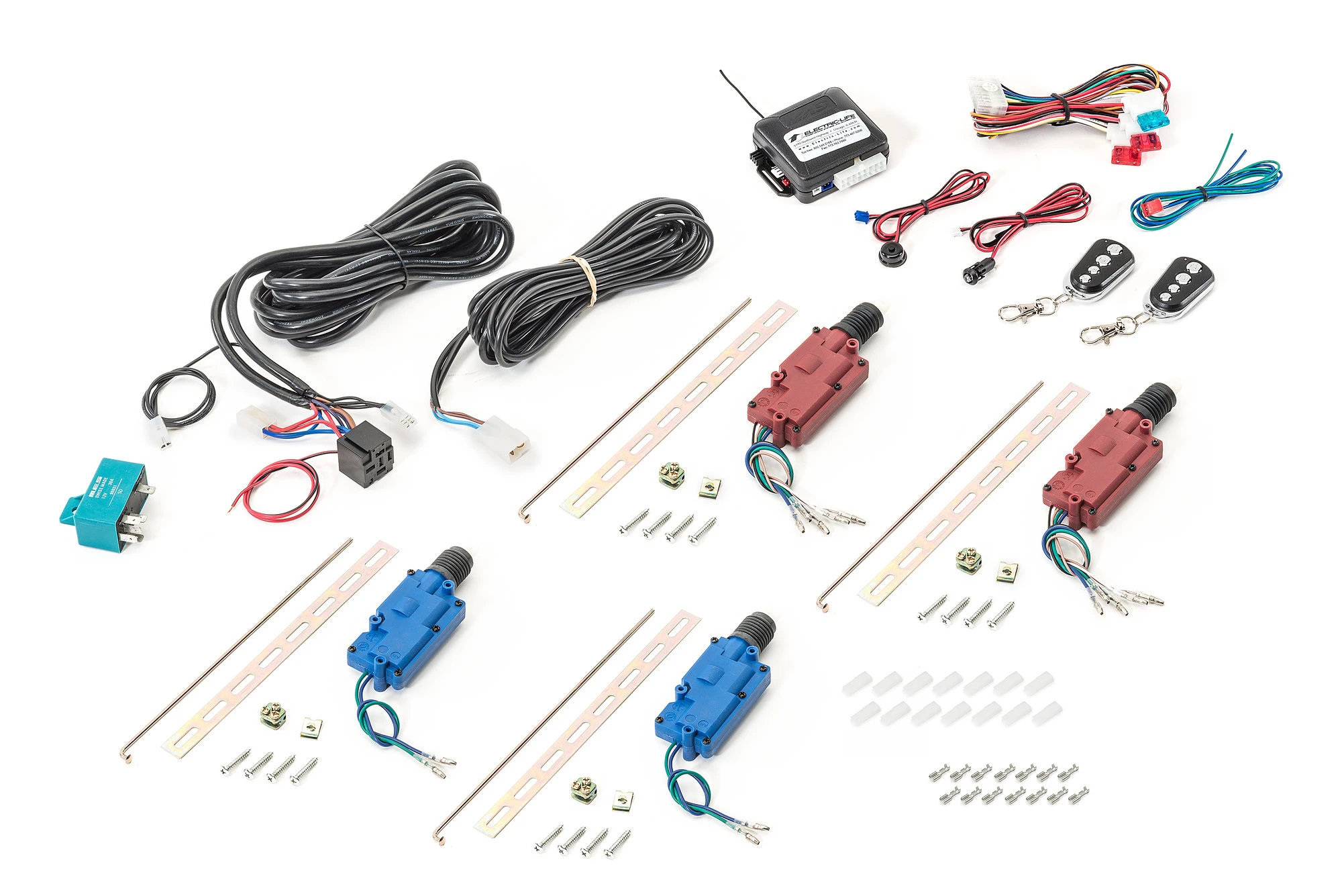 Electric-Life 95338 4 Door Lock Kit with 3 Channel Keyless Entry for 07-18 Jeep Wrangler Unlimited JK