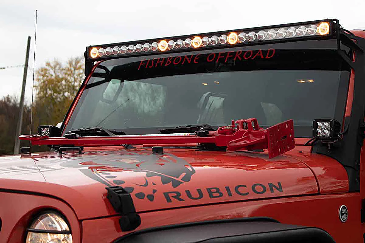Fishbone Offroad FB31317 Hood Mounted Hi-Lift Jack Mount for 07-26 Jeep Wrangler JK, JL & Gladiator JT