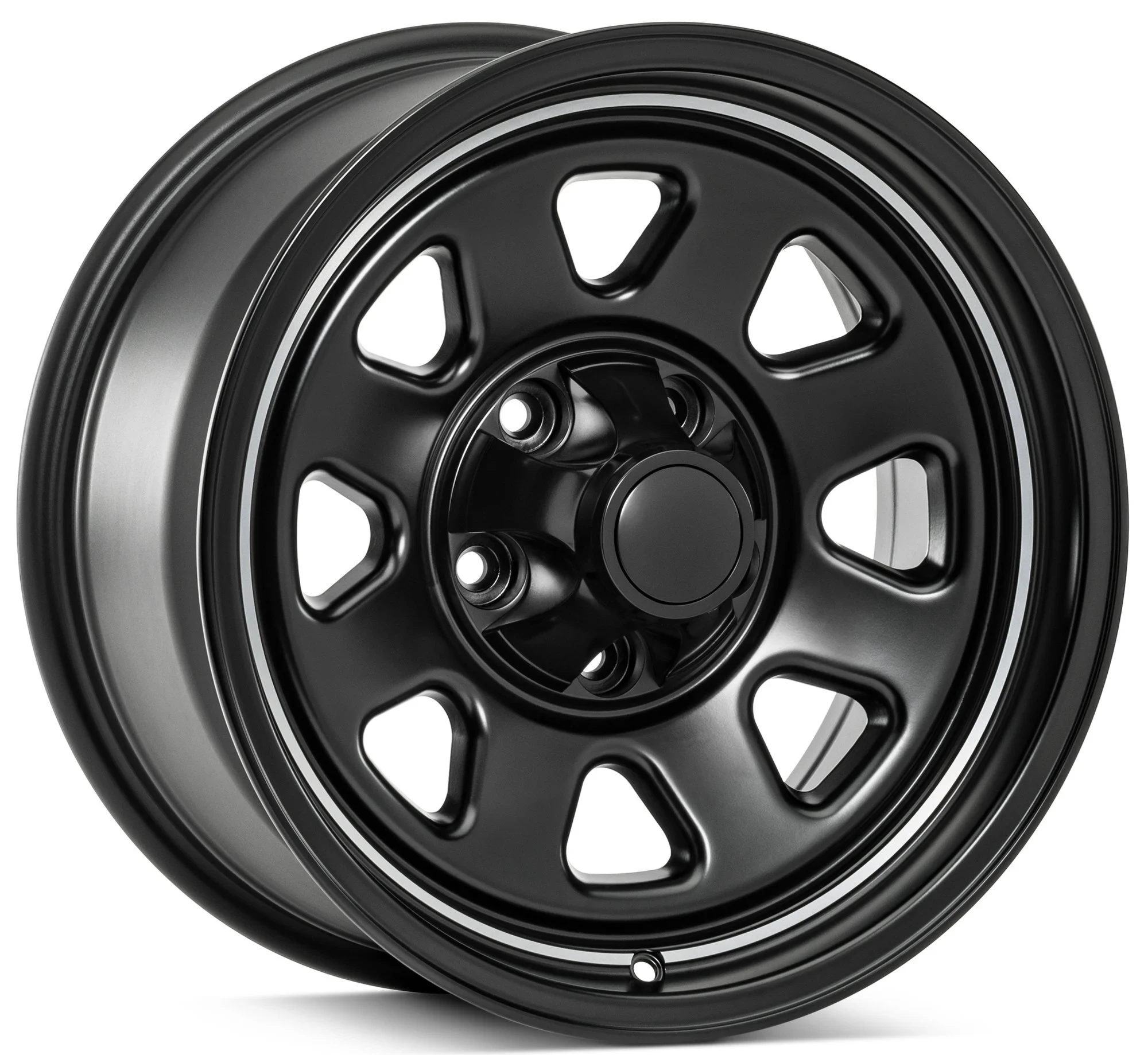 Quadratec CJ Retro Alloy Wheel 15x8 with 4.5 Backspace in Gloss White for 87-06 Jeep Wrangler YJ & TJ