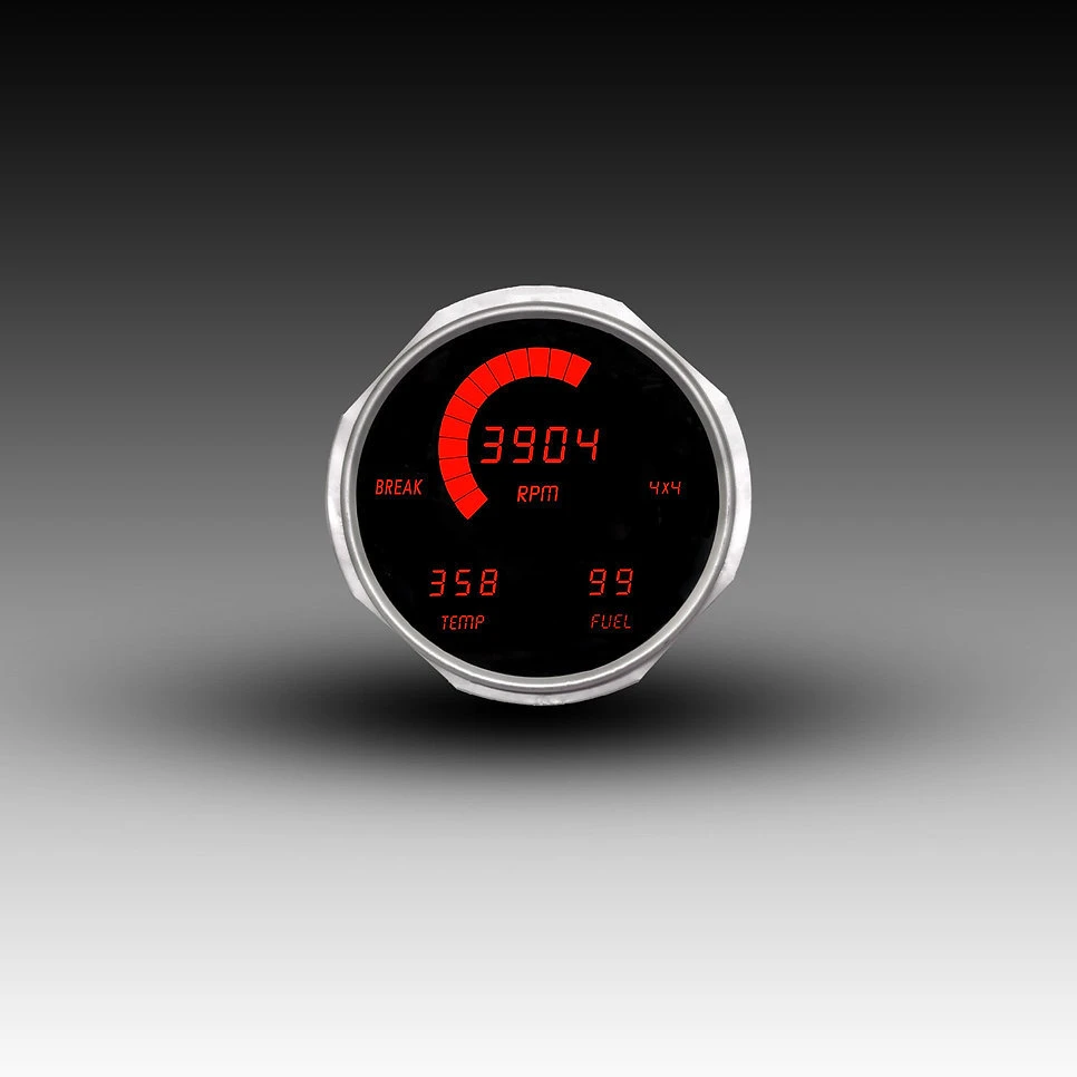 Intellitronix DP6011R LED Digital Gauge in Red for 55-86 Jeep CJ
