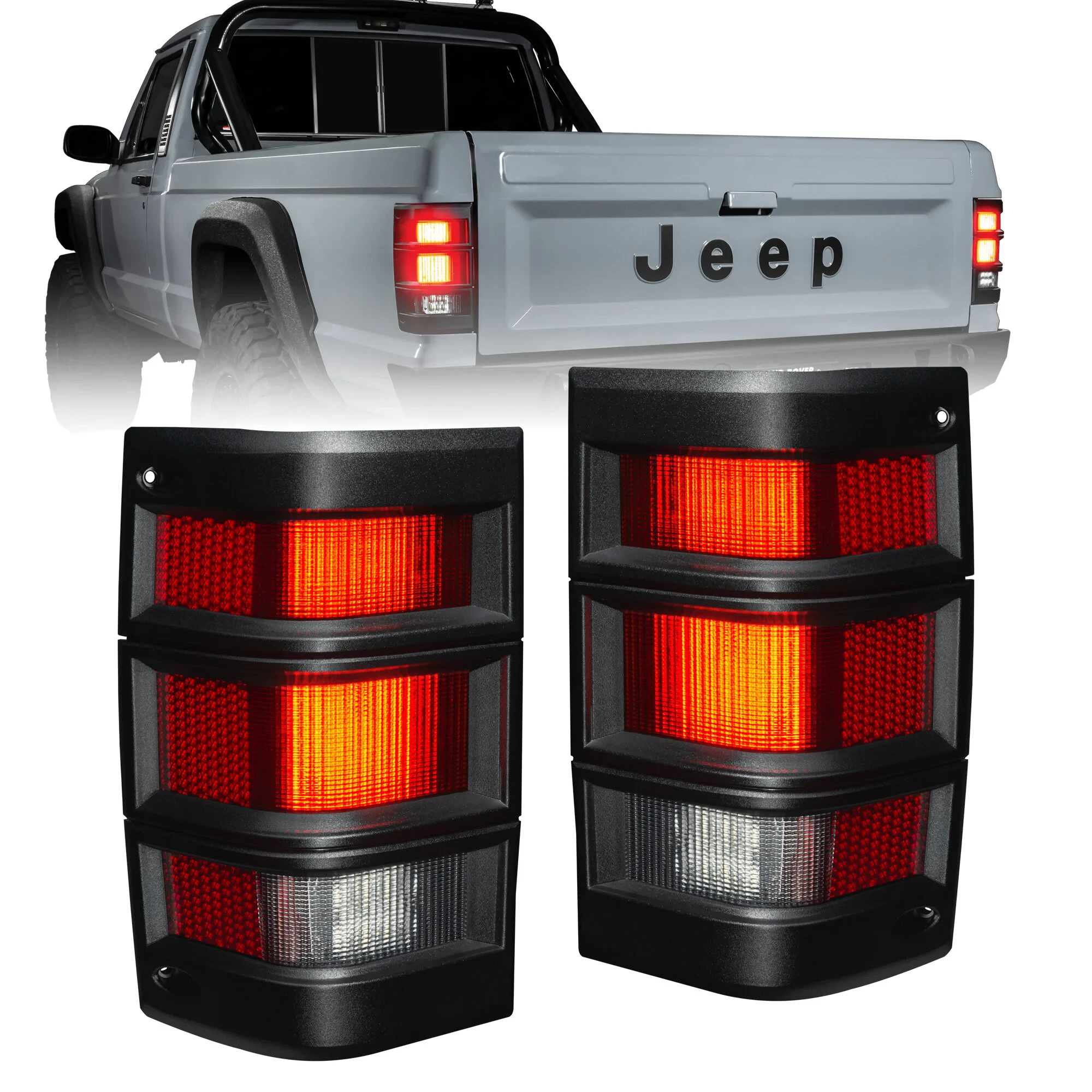 Oracle Lighting 5909-020 LED Tail Lights with Tinted Lens for 86-92 Jeep Comanche MJ