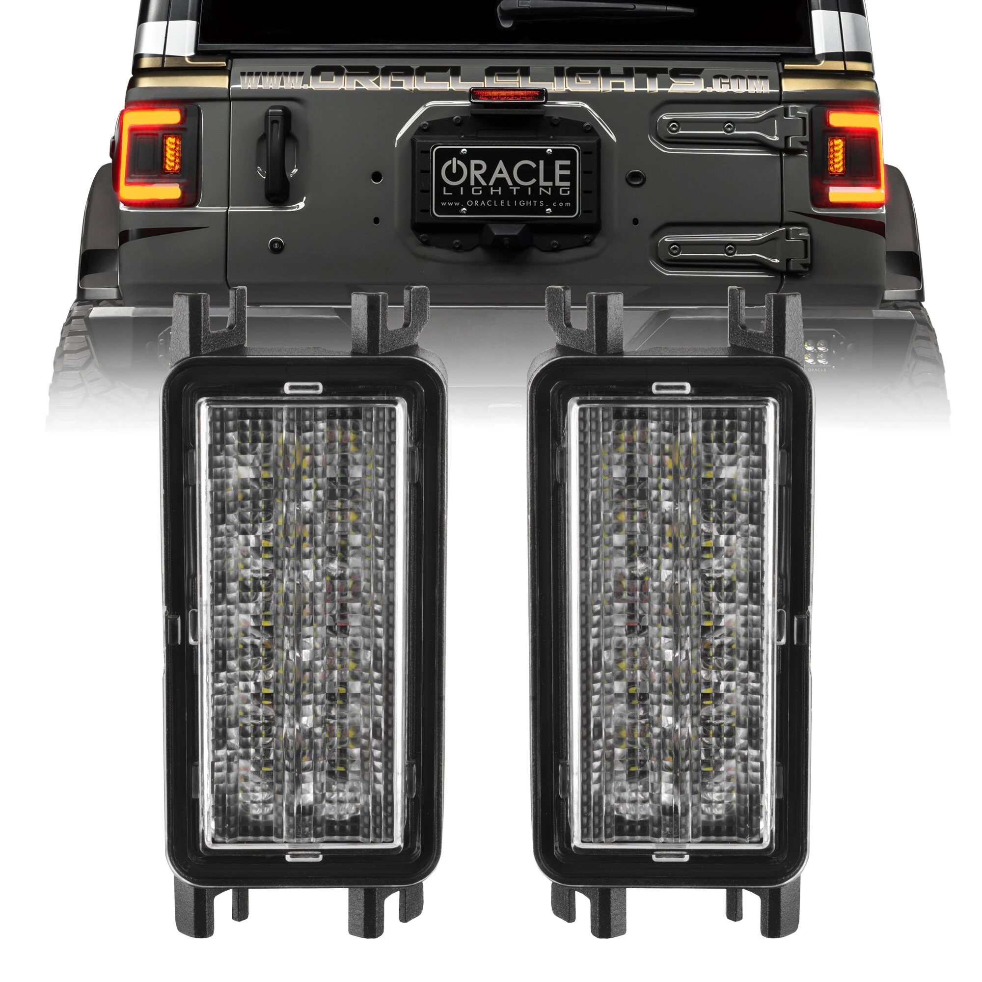 Oracle Lighting 5915-JL-023 Dual Function Amber/White Reverse LED Module for Flush Tail Lights for 18-26 Jeep Wrangler JL