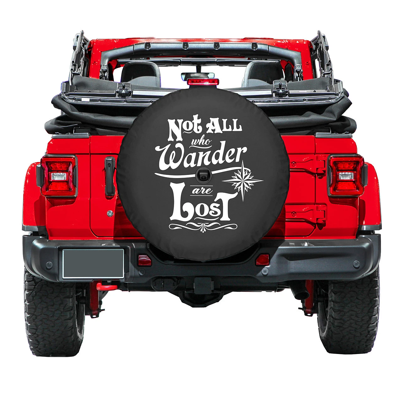 Boomerang Enterprises Not All Who Wander Are Lost Logo Tire Cover for 18-26 Jeep Wrangler JL