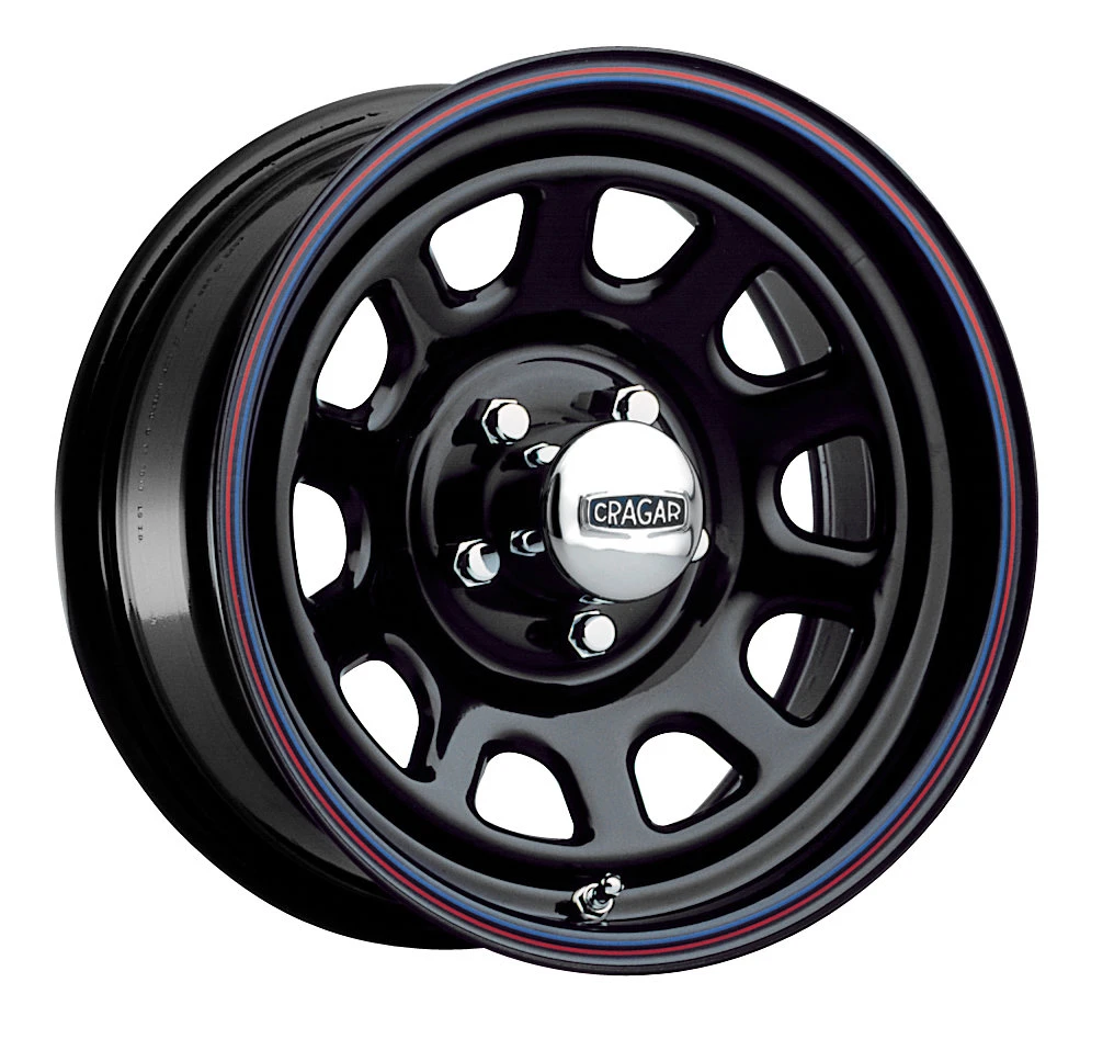 Cragar Series 342 Black "D" Window Wheel for Jeep Vehicles with 5x4.5 Bolt Pattern