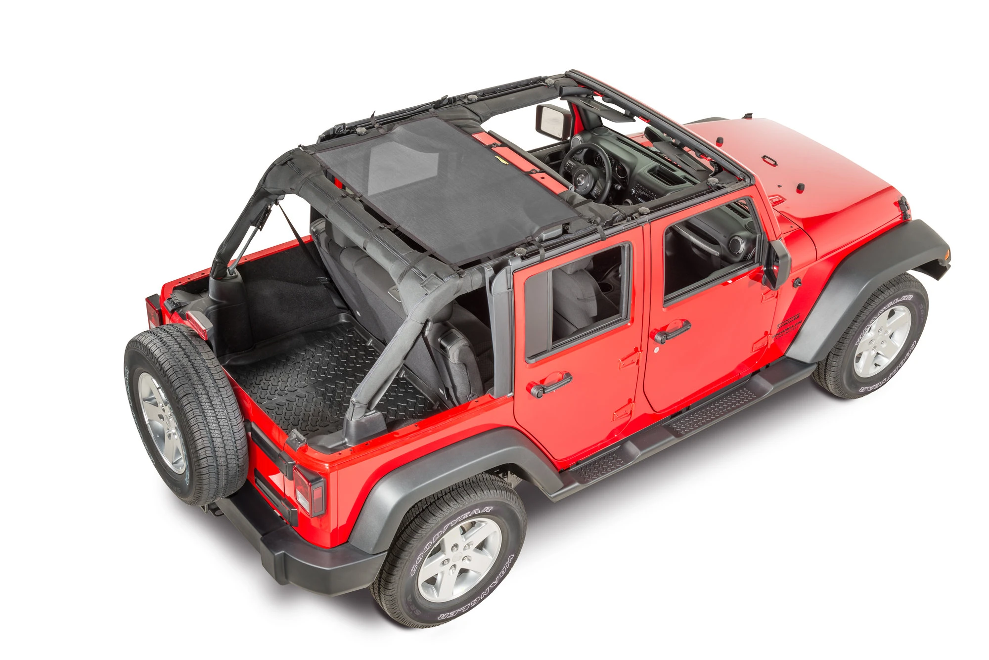 Dirtydog 4X4 Rear Sun Screen for 07-18 Jeep Wrangler Unlimited JK 4 Door