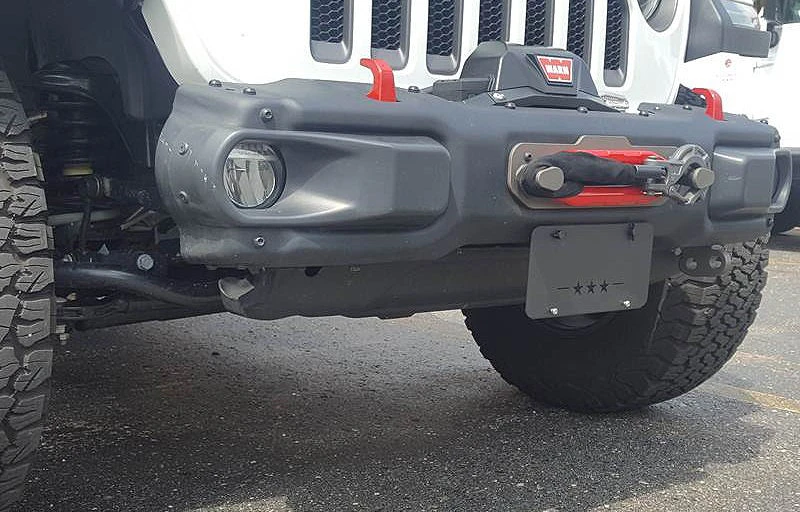 Maximus-3 Front LicensePlate Bracket for 18-19 Jeep Wrangler JL with Factory Steel Bumper