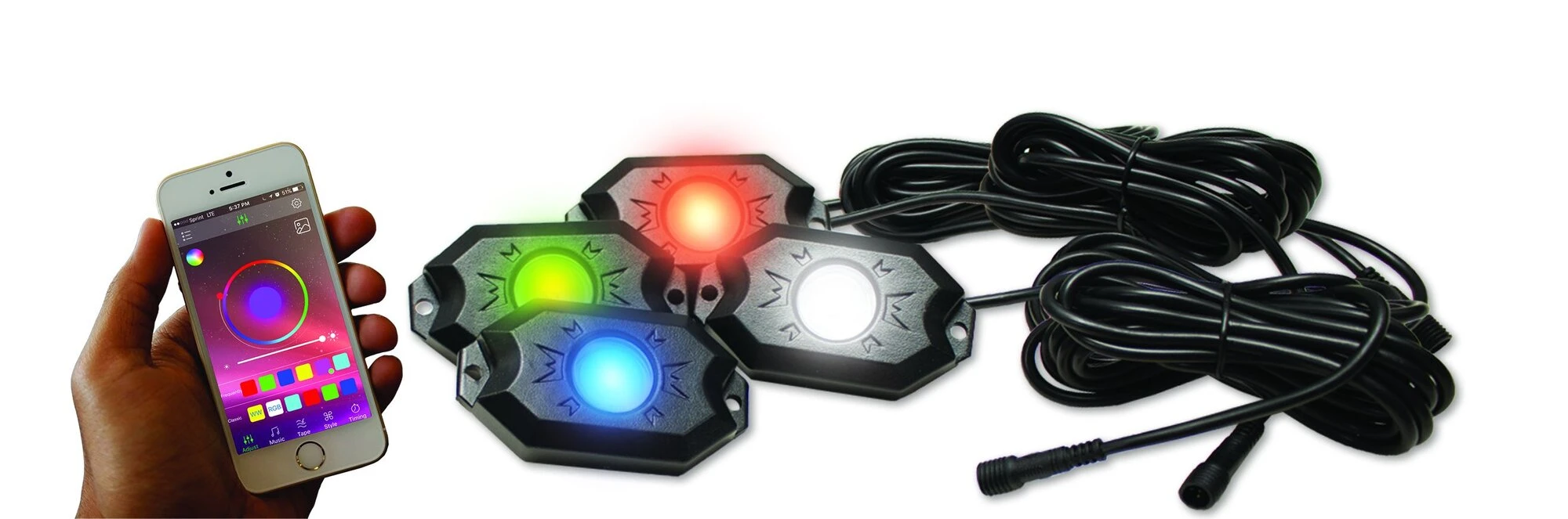 Race Sport Lighting RGBW Hi-Power Rock Light Complete Kit