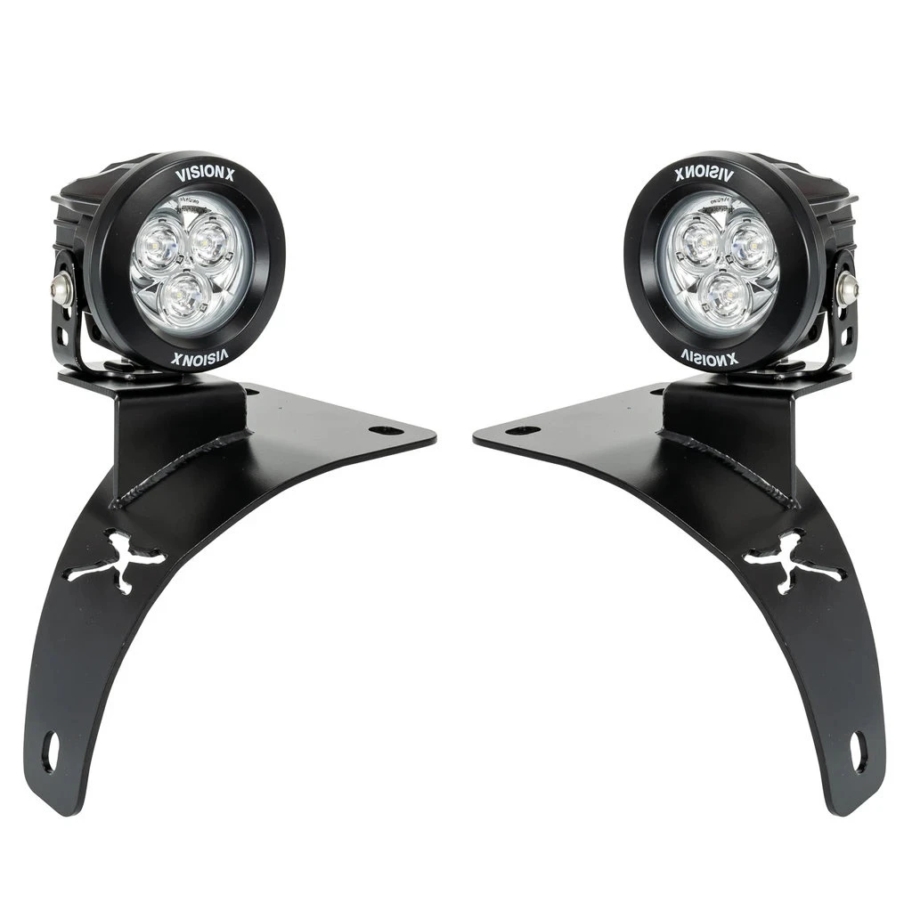 Vision X CG2 LED Light Canons & Bracket Kit for 18-26 Jeep Wrangler JL & Gladiator JT